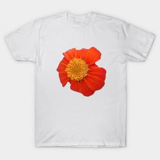 Red Sunflower Yellow and Green Close Up T-Shirt